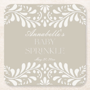 Beige Talavera Tegel Spaans Fiesta Baby Sprinkle Kartonnen Onderzetters