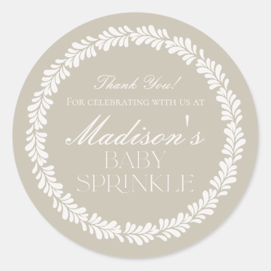 Beige Talavera Tegel Spaans Fiesta Baby Sprinkle Ronde Sticker (Voorkant)