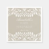 Beige Talavera Tegel Spaans Fiesta Baby Sprinkle Servet (Voorkant)