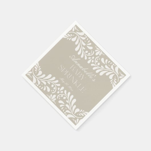 Beige Talavera Tegel Spaans Fiesta Baby Sprinkle Servet (Hoek)