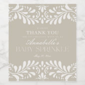 Beige Talavera Tegel Spaans Fiesta Baby Sprinkle Wijn Etiket (Enkel label)