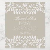 Beige Talavera Tegel Spaans Fiesta Baby Sprinkle Wijn Etiket (Enkel label)