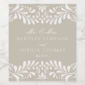 Beige Talavera Tegel Spaans Fiesta bruiloft Wijn Etiket (Enkel label)