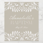 Beige Talavera Tegel Spaans Fiesta Doopsel Wijn Etiket (Enkel label)