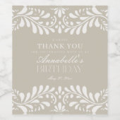 Beige Talavera Tegel Spaans Fiesta verjaardag Wijn Etiket (Enkel label)