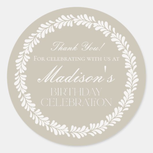 Beige Talavera Tegel Spaans Fiesta Verjaardagsguns Ronde Sticker (Voorkant)