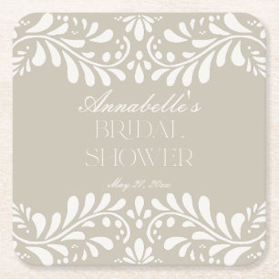 Beige Talavera Tegel Spaans Fiesta Vrijgezellenfee Kartonnen Onderzetters