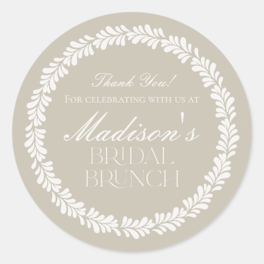 Beige Talavera Tegel Spaanse Fiesta Bruidsbrunch Ronde Sticker (Voorkant)