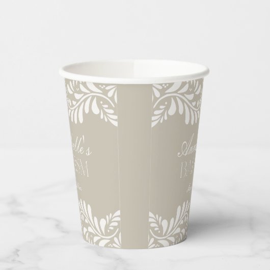 Beige Talavera Tegel Spaanse stijl Fiesta Doop Papieren Bekers (Links)