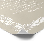 Beige Talavera Tegel Time Capsule Verjaardagsspel Poster (Hoek)