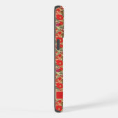  Beige Tan Bloemen Rood Paarse Bloem iPhone Hoesje (Rechterkant)