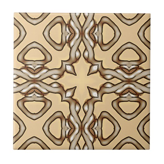 Beige Tan Brown Taupe Ivoor Etnische Tribe Art Tegeltje (Voorkant)