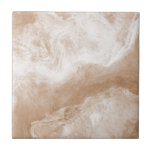 Beige Tan Brown White Marble Print Tegeltje<br><div class="desc">Stijlvol, modern, origineel ontwerp beige bruine witte marmer-keramische tegel. Let op: dit is een marmerkleurafdruk en geen echte marmer.</div>