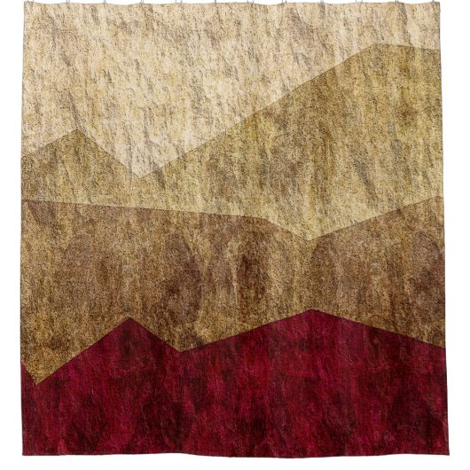 Beige, Tan, bruin, maroon Douchegordijn (Voorkant)