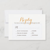 Beige tan eenvoudige bruiloft reactie maaltijd keu RSVP kaartje (Voorkant)