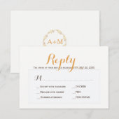 Beige tan eenvoudige bruiloft reactie maaltijd keu RSVP kaartje (Voorkant / Achterkant)