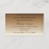 Beige Tan Gradient Palm Leaf met Monogram Simple Visitekaartje (Achterkant)