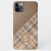 Beige Tan Lichtbruin Taupe Plaid Gingham Patroon iPhone Hoesje (Achterkant)