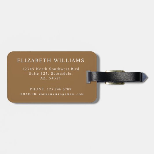  Beige Tan Lichtbruine Polka Dot Bagagelabel (Achterkant horizontaal)