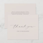 Beige Tan Modern Budget Business Dank u kaart (Voorkant / Achterkant)