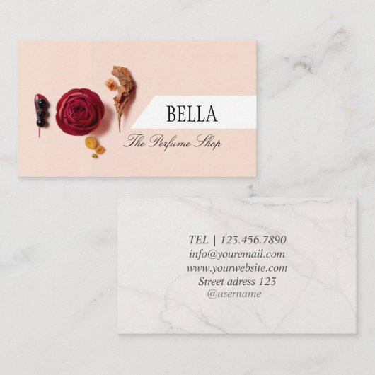 Beige Tan Perfume Shop Visitekaartje (Voorkant / Achterkant)
