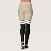 Beige Tan Skin Kleur Zwart Wit Knie High Sock Leggings (Achterkant)