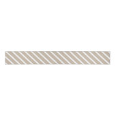 Beige, tan, witte strepen schuin patroon grosgrain lint (Voorkant)