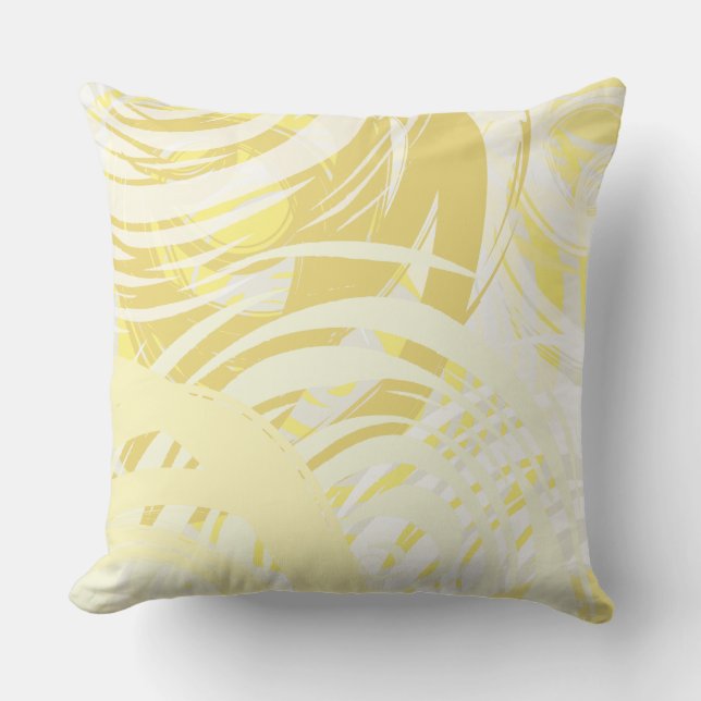 Beige Tan Yellow SPIRAL DESIGN Retro Sierkussen (Voorkant)