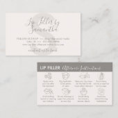 Beige Tann Cream Lip Filler Aftercare Instructions Visitekaartje (Voorkant / Achterkant)