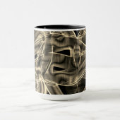 Beige tapvormige krommen, contrasterende hulplijne mok (Midden)