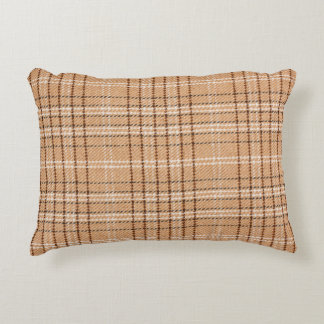 beige tartan achtergrond een gecontroleerd vlechtw accent kussen