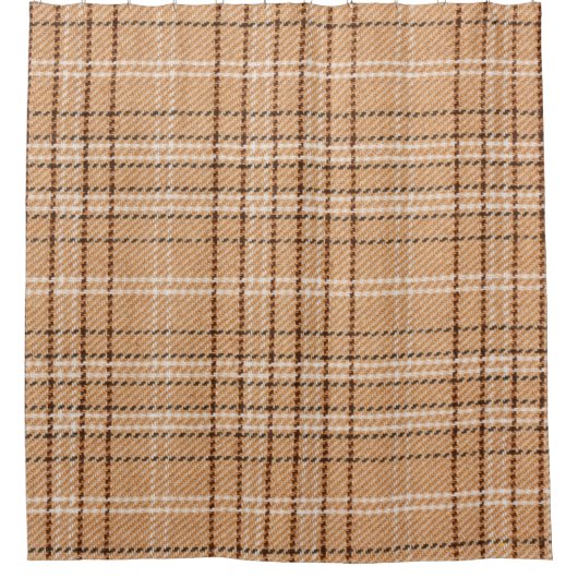beige tartan achtergrond een gecontroleerd vlechtw douchegordijn (Voorkant)
