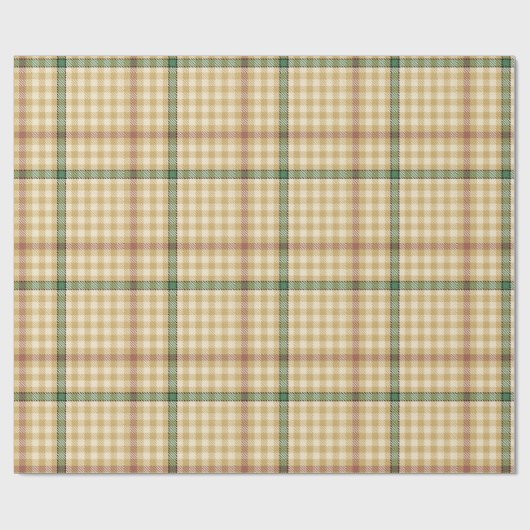 Beige Tartan Cadeaupapier (Vlak)