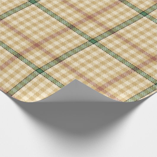 Beige Tartan Cadeaupapier (Hoek)