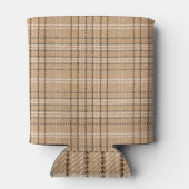 Beige Tartan: Klassiek Plaid Weave. Blikjeskoeler (Achterkant)