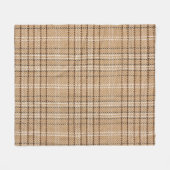 Beige Tartan: Klassiek Plaid Weave. Fleece Deken (Voorkant (Horizontaal))