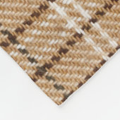 Beige Tartan: Klassiek Plaid Weave. Fleece Deken (Hoek)