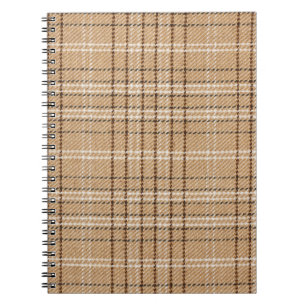 Beige Tartan: Klassiek Plaid Weave. Notitieboek