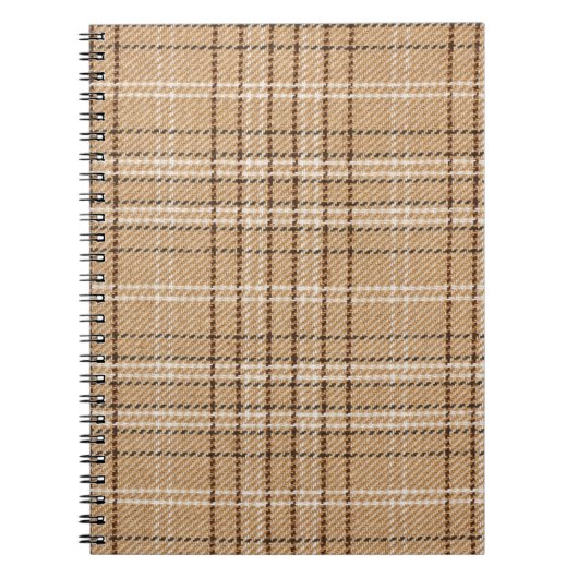 Beige Tartan: Klassiek Plaid Weave. Notitieboek (Voorkant)