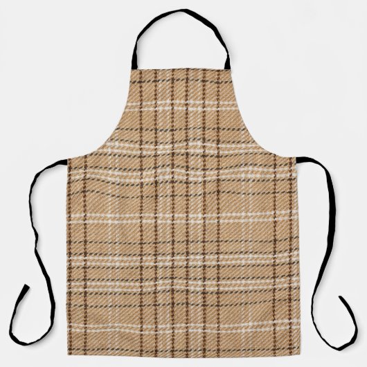 Beige Tartan: Klassiek Plaid Weave. Schort (Voorkant)