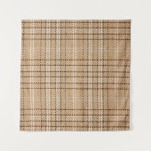 Beige Tartan: Klassiek Plaid Weave. Wandkleed (Voorkant (horizontaal))