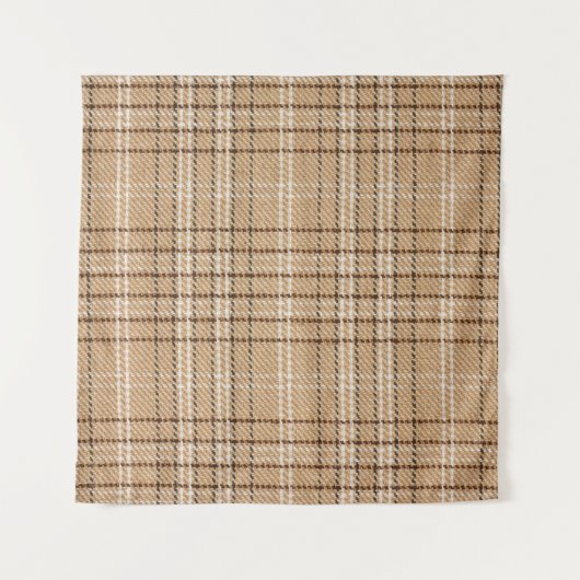 Beige Tartan: Klassiek Plaid Weave. Wandkleed (Voorkant (horizontaal))