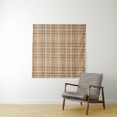 Beige Tartan: Klassiek Plaid Weave. Wandkleed (In Situ (horizontaal))