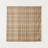 Beige Tartan: Klassiek Plaid Weave. Wandkleed (Voorkant)