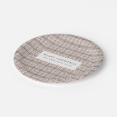 Beige Tartan met kerstmis Papieren Bordje (Gekanteld)