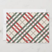 Beige Tartan Pset-fotokaart voor kerstmis Feestdagenkaart (Achterkant)
