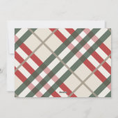 Beige Tartan Pset-fotokaart voor kerstmis Feestdagenkaart (Achterkant)