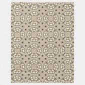 Beige Taupe Bruin Zwart Wit Bohemian Tribe Art Fleece Deken (Voorkant)