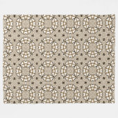 Beige Taupe Bruin Zwart Wit Bohemian Tribe Art Fleece Deken (Voorkant (Horizontaal))