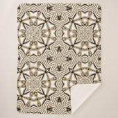 Beige Taupe Bruin Zwart Wit Bohemian Tribe Art Sherpa Deken (Voorkant)